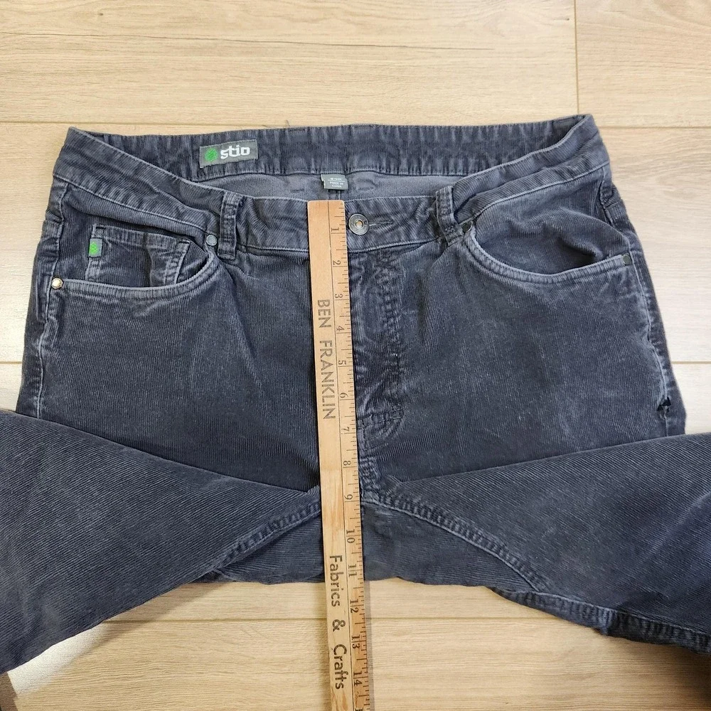Stio‎ Corduroy Pants Mens 34R Gray 5 Pocket Casual Stretch Organic Cotton Hiking